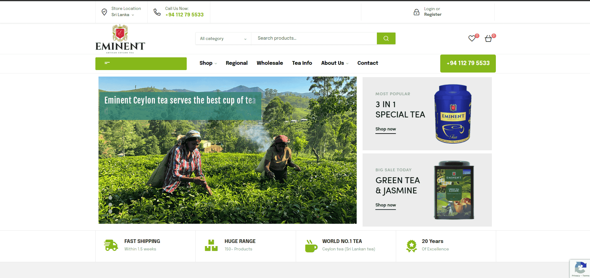 Eminent Tea - Premium Ceylon tea e-commerce